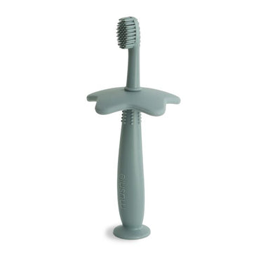 Mushie Silicone Training Toothbrush, Cambridge Blue
